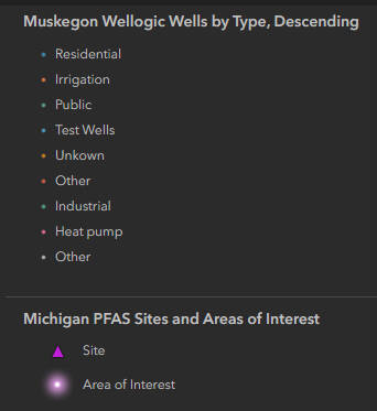 Color Categorized Legend of Wellogic Wells by Type